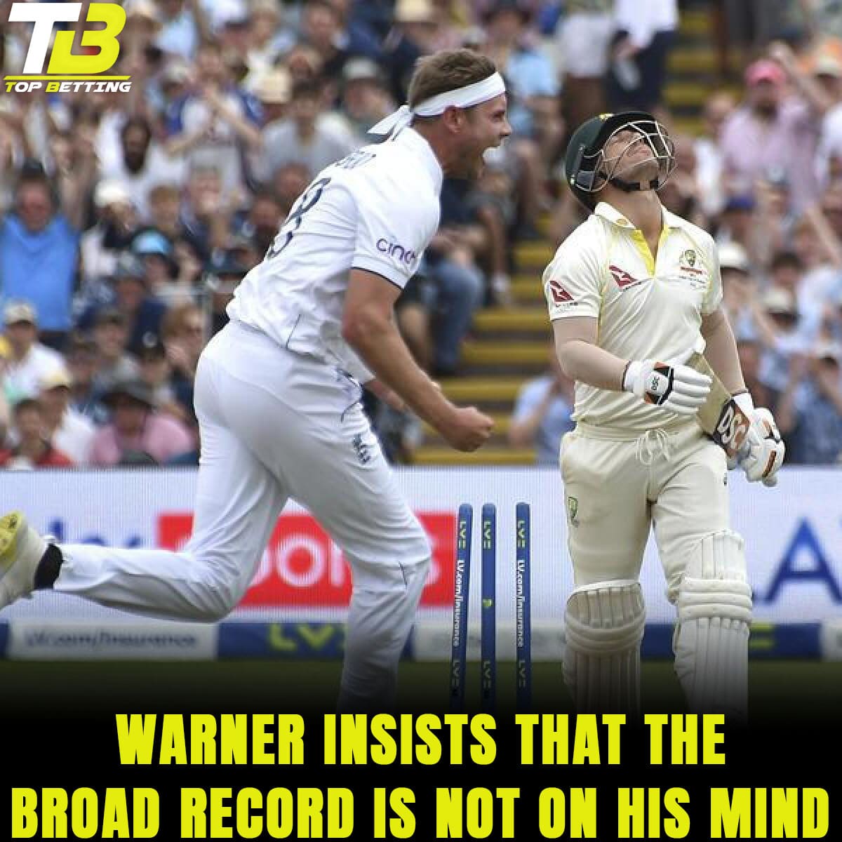 Warner insists that the Broad record is not on his mind