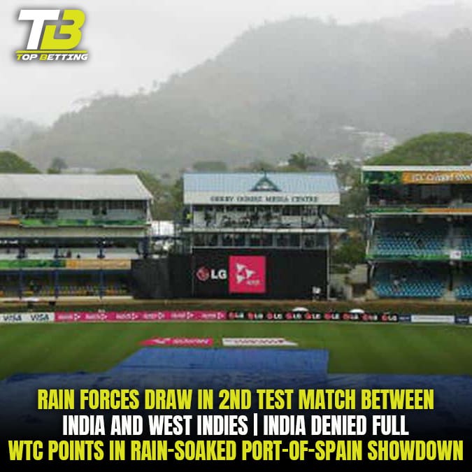 Rain Forces Draw in 2nd Test Match Between India and West Indies | India Denied Full WTC Points in Rain-Soaked Port-of-Spain Showdown