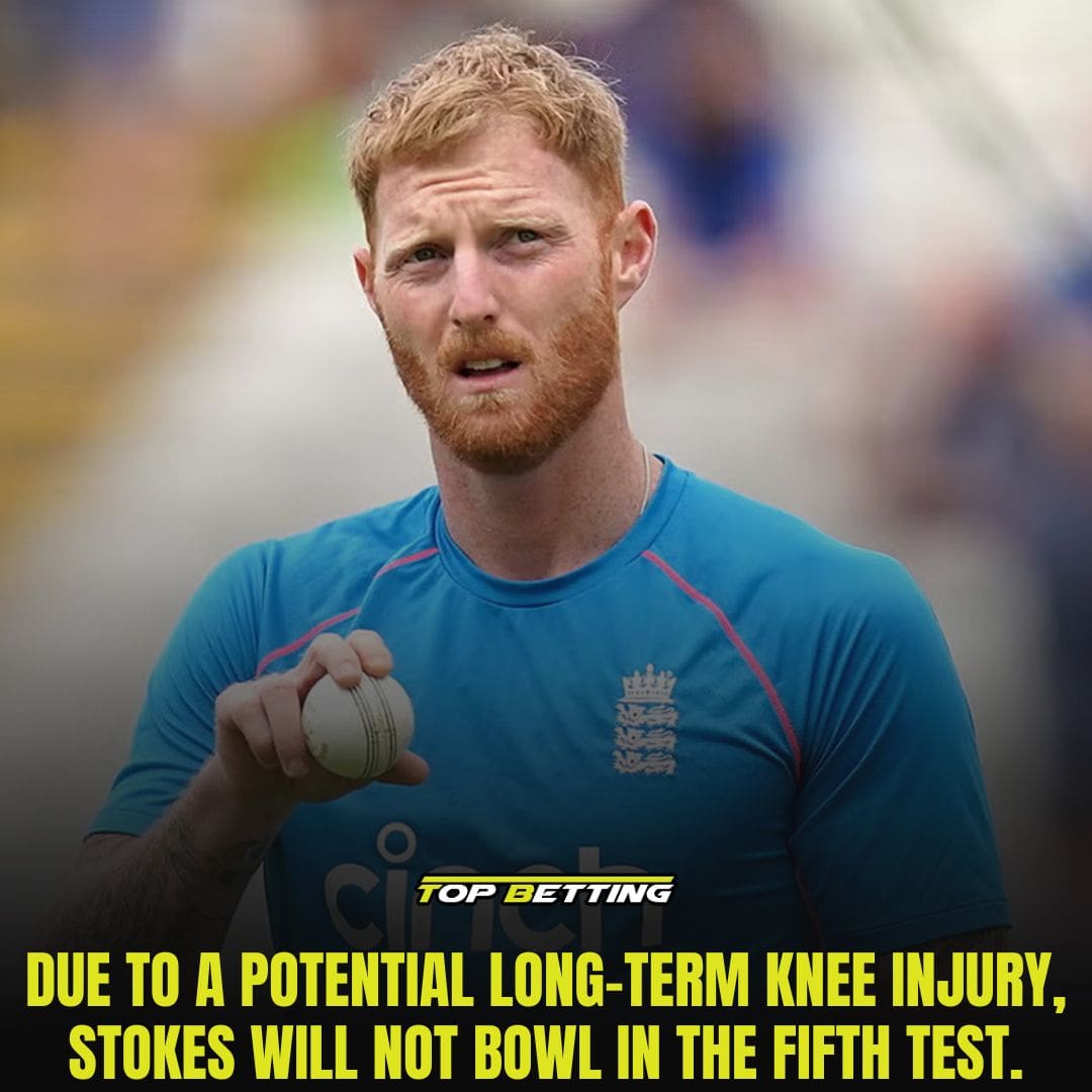 Due to a potential long-term knee injury, Stokes will not bowl in the fifth Test.