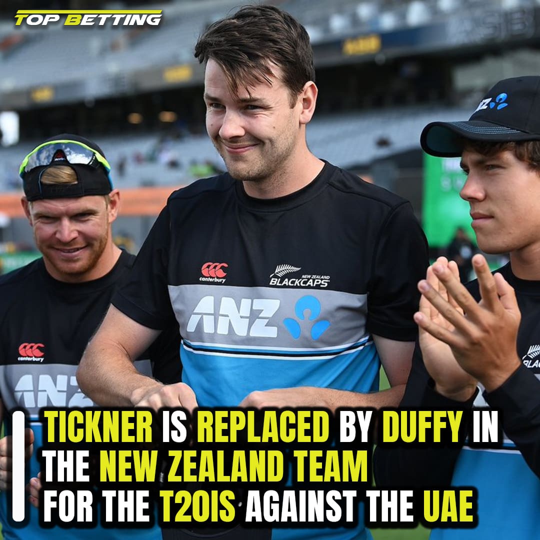 Tickner is replaced by Duffy in the New Zealand team for the T20Is against the UAE