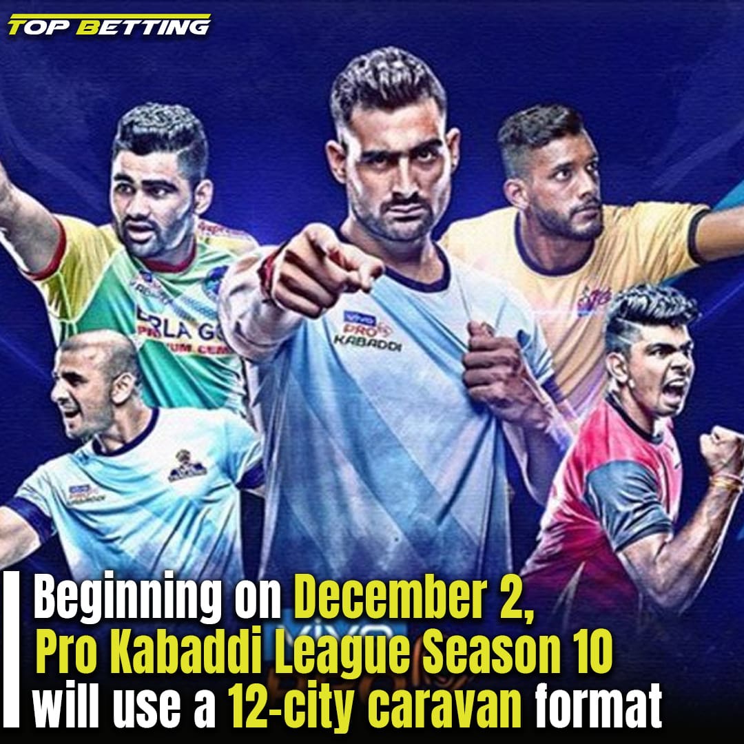 Beginning on December 2, Pro Kabaddi League Season 10 will use a 12-city caravan format