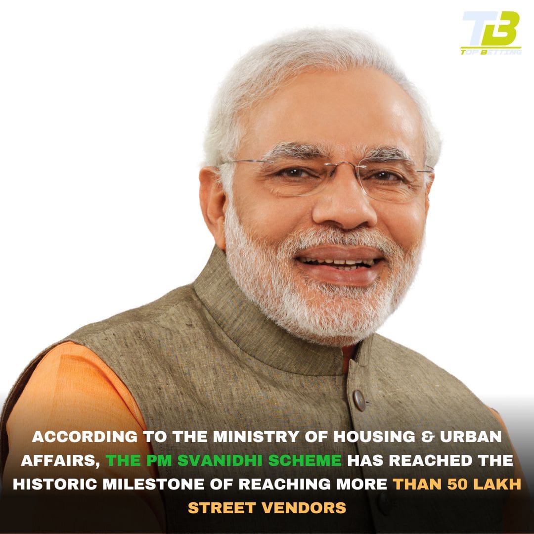 According to the Ministry of Housing & Urban Affairs, the PM SVANidhi scheme has reached the historic milestone of reaching more than 50 lakh street vendors