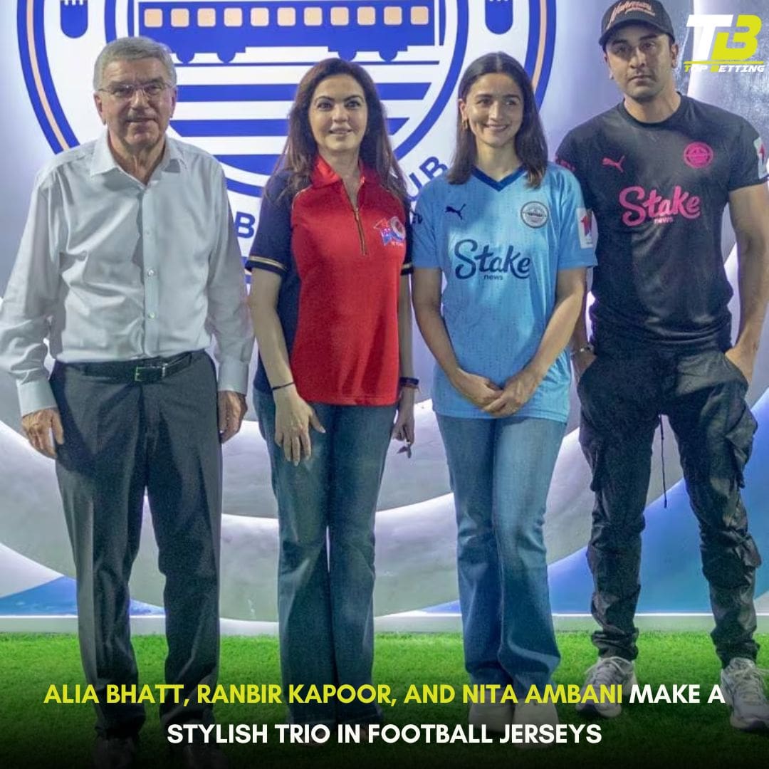Alia Bhatt, Ranbir Kapoor, And Nita Ambani Make a Stylish Trio In Football Jerseys