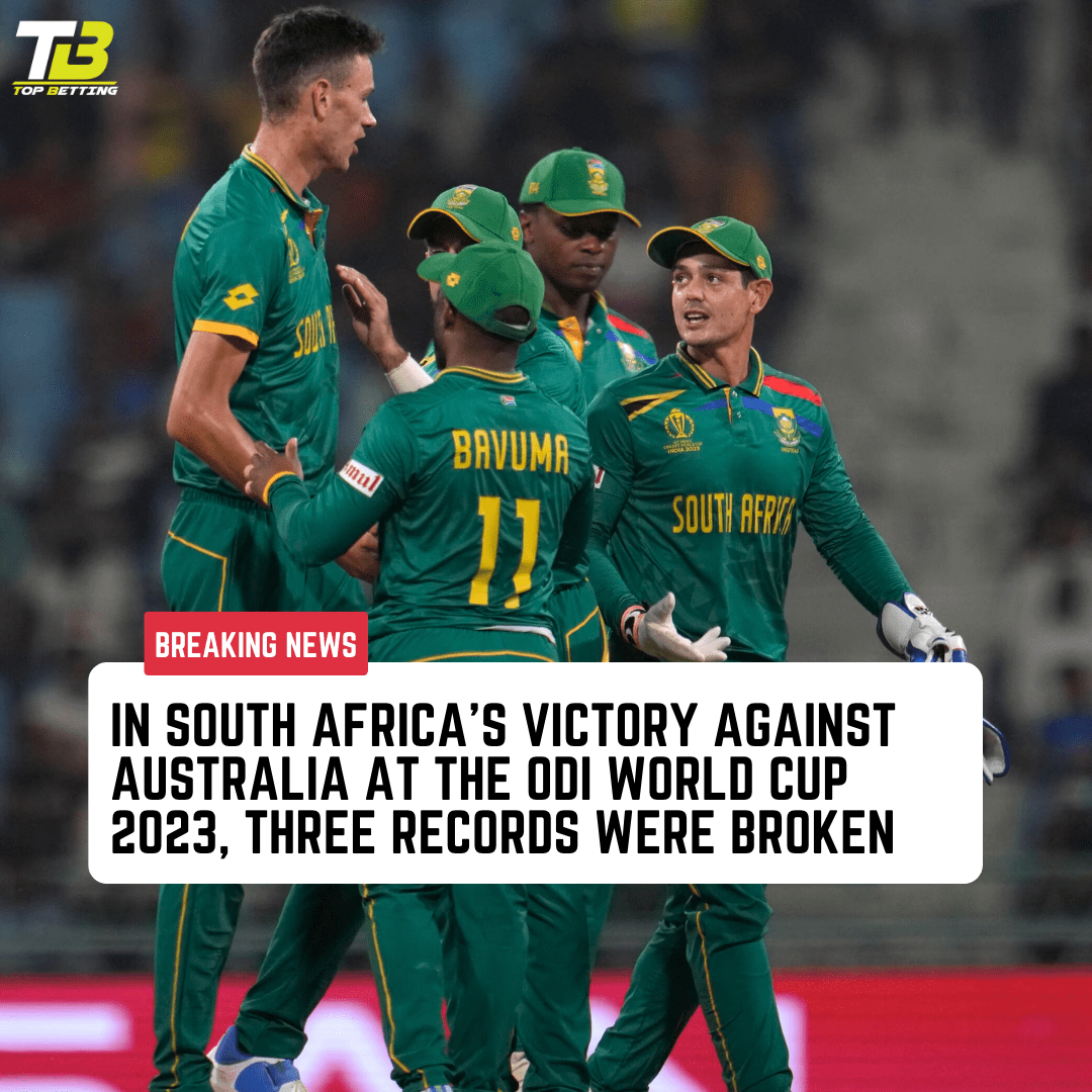 In South Africa’s victory against Australia at the ODI World Cup 2023, three records were broken