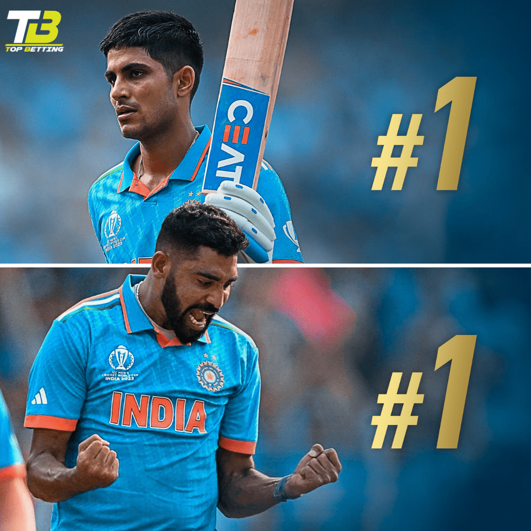 Indian Players at the Top of the ICC Rankings | Gill Claims Top Spot, Siraj Leads the Bowling Pack