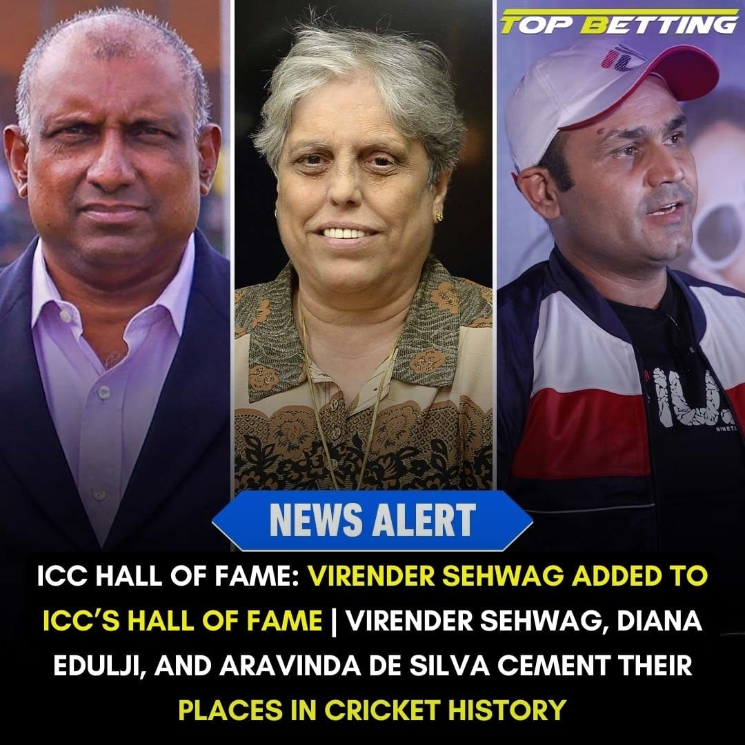 ICC Hall of Fame: Virender Sehwag added to ICC’s Hall of Fame | Virender Sehwag, Diana Edulji, and Aravinda de Silva Cement Their Places in Cricket History