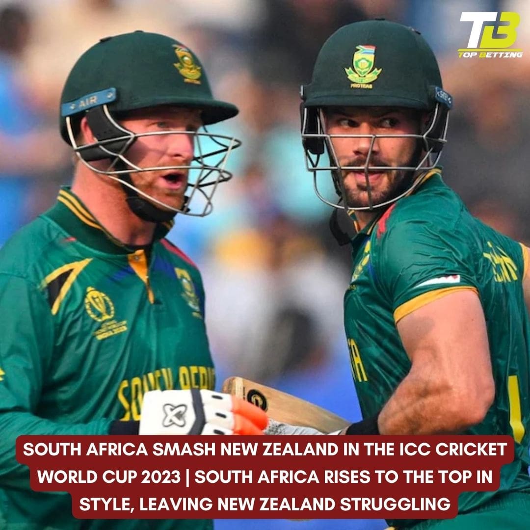 South Africa smash New Zealand in the ICC Cricket World Cup 2023 | South Africa Rises to the Top in Style, Leaving New Zealand Struggling