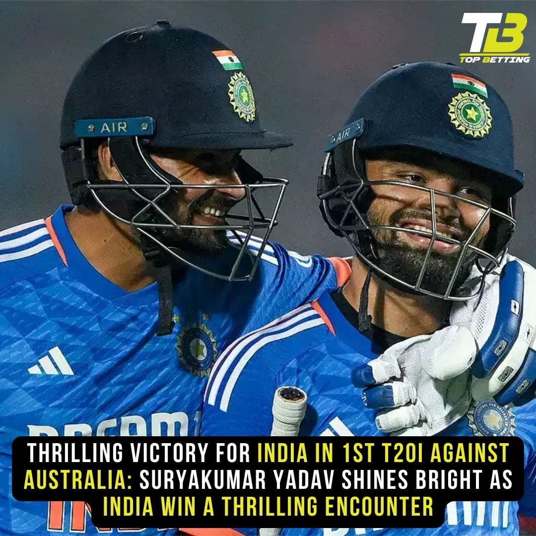 Thrilling Victory for India in 1st T20I Against Australia: Suryakumar Yadav Shines Bright as India win a thrilling encounter