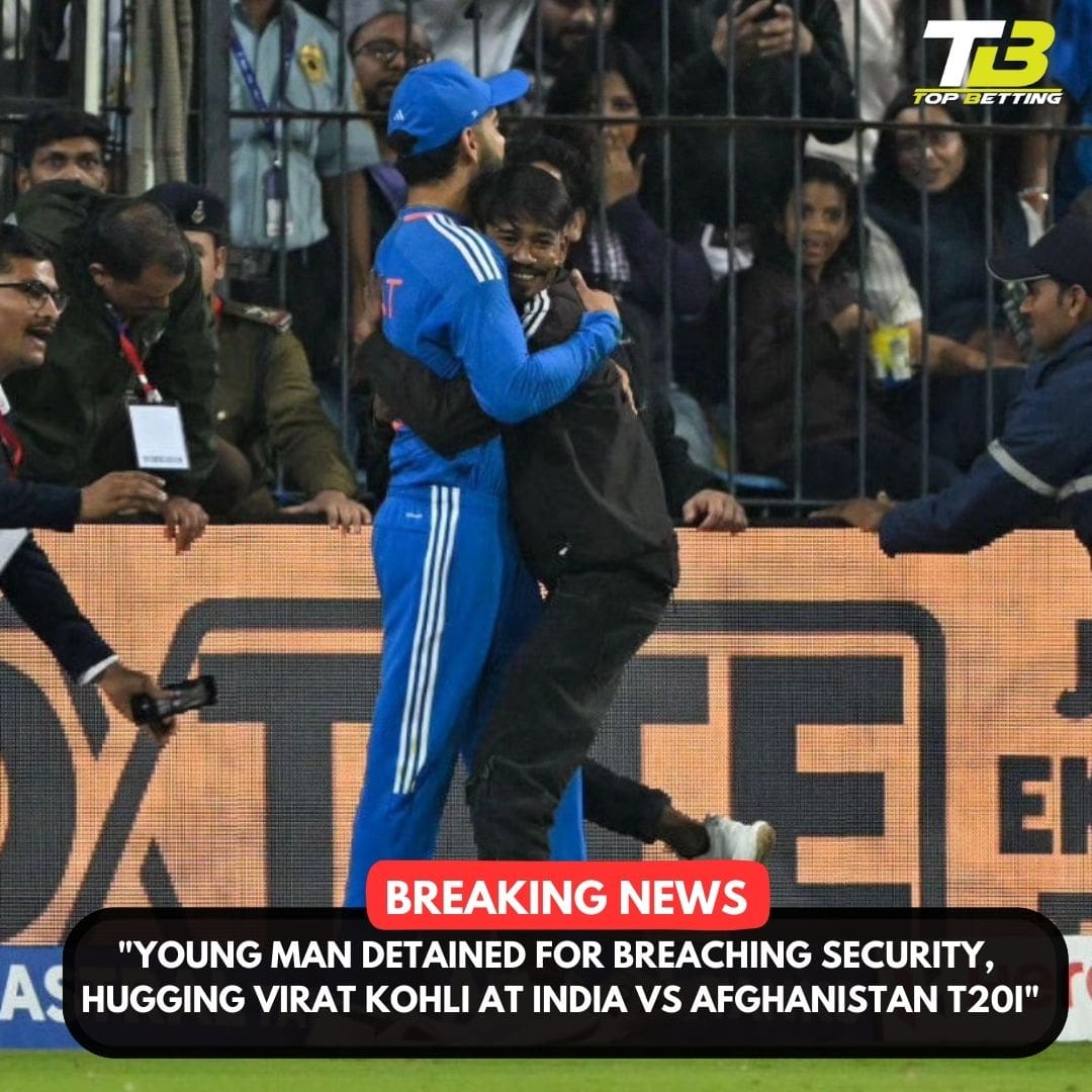 “Young Man Detained for Breaching Security, Hugging Virat Kohli at India vs Afghanistan T20I”