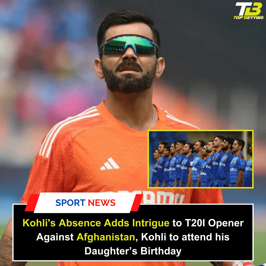 Kohli’s Absence Adds Intrigue to T20I Opener Against Afghanistan, Kohli to attend his Daughter’s Birthday