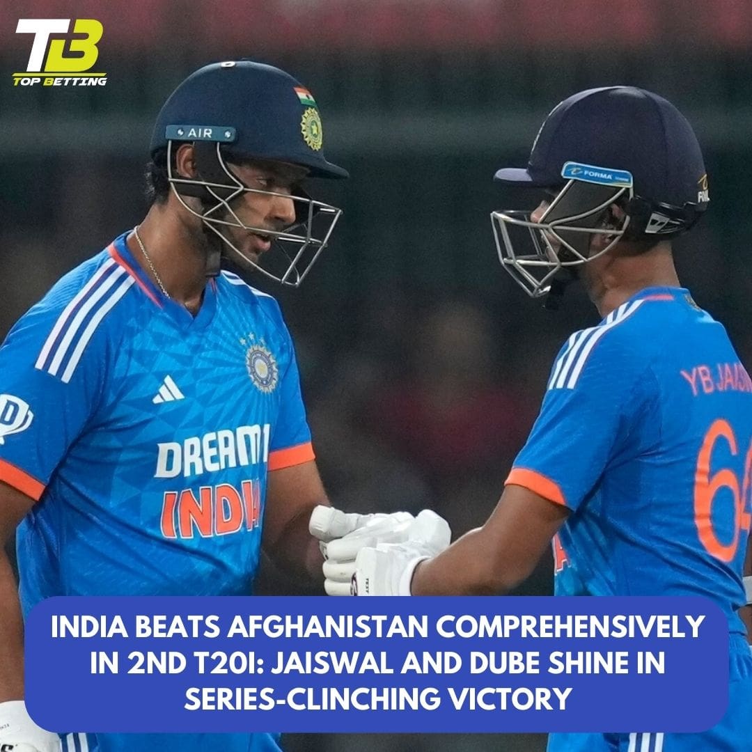 India Beats Afghanistan Comprehensively in 2nd T20I: Jaiswal and Dube shine in series-clinching victory