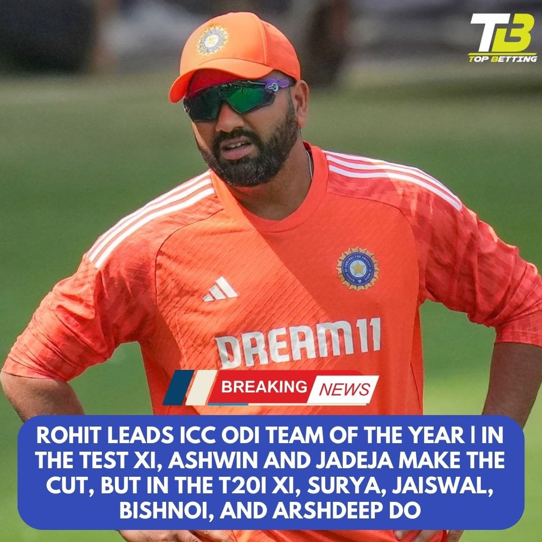 Rohit leads ICC ODI Team of the Year | In the Test XI, Ashwin and Jadeja make the cut, but in the T20I XI, Surya, Jaiswal, Bishnoi, and Arshdeep do
